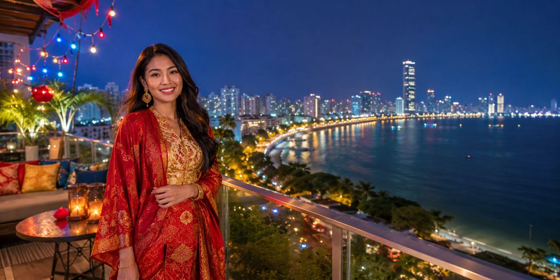 Suasana hiburan kasino langsung pada perayaan Hari Raya di Pulau Pinang Malaysia